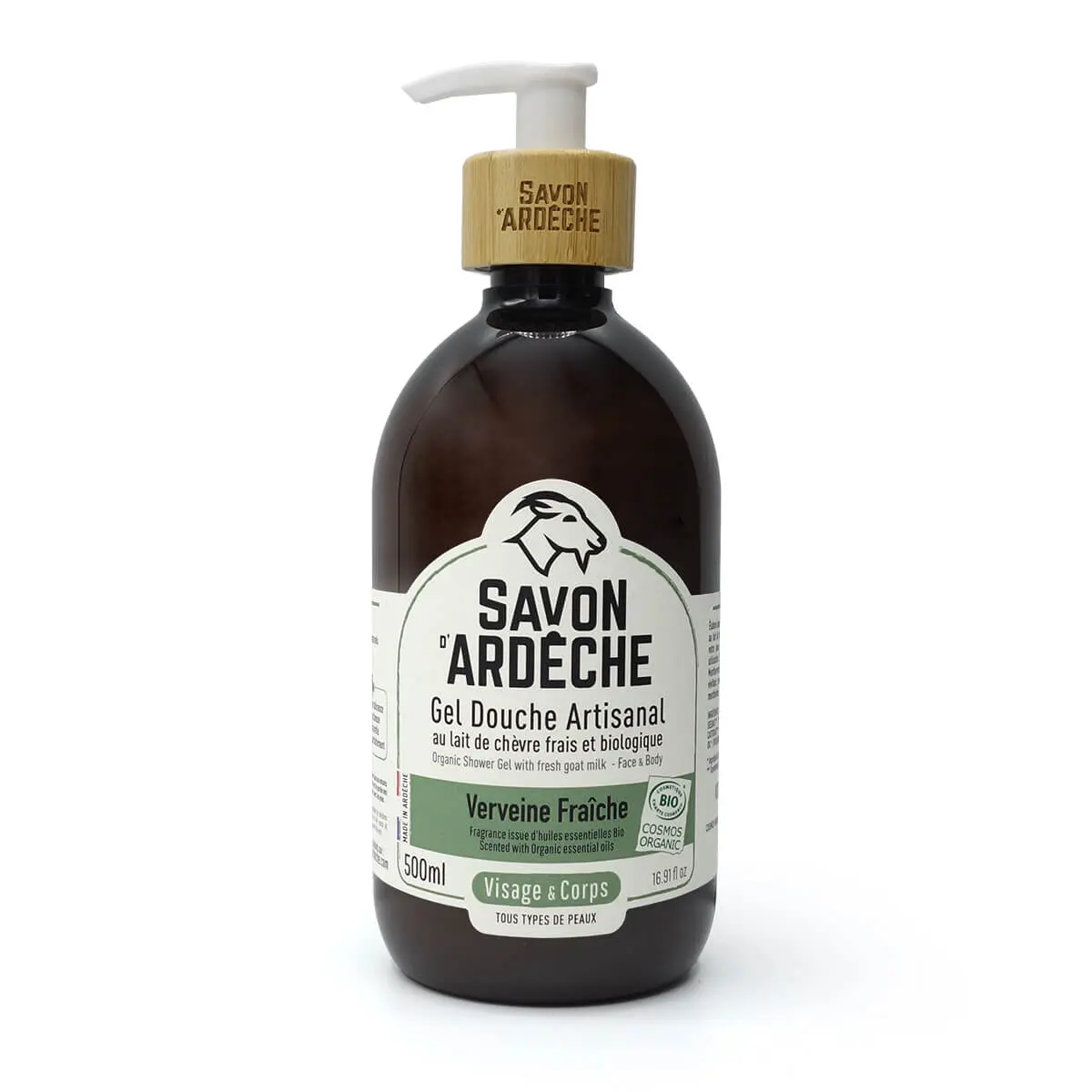 Handgemachtes Bio-Duschgel mit frischer Ziegenmilch – 500 ml – Frisches Eisenkraut