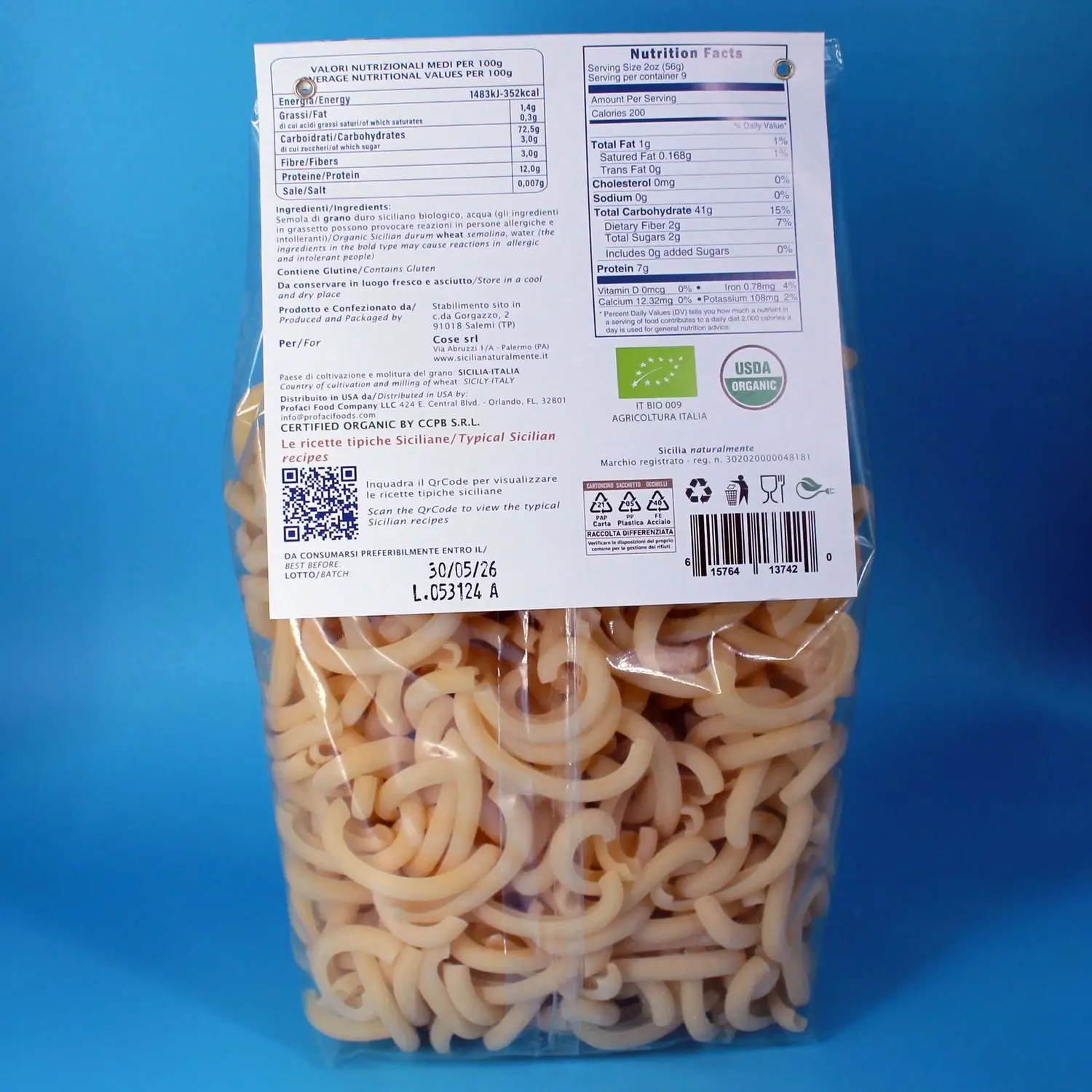 Organic Spaccatelle Pasta - Sicily Naturally