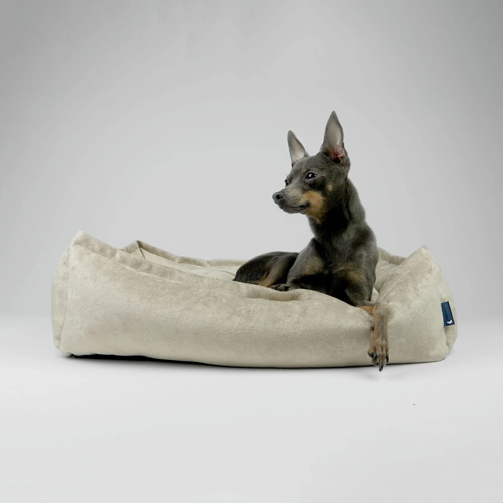 Hillfoot & Paws Handmade Dog Nest Bed - Velvet Cream/Beige