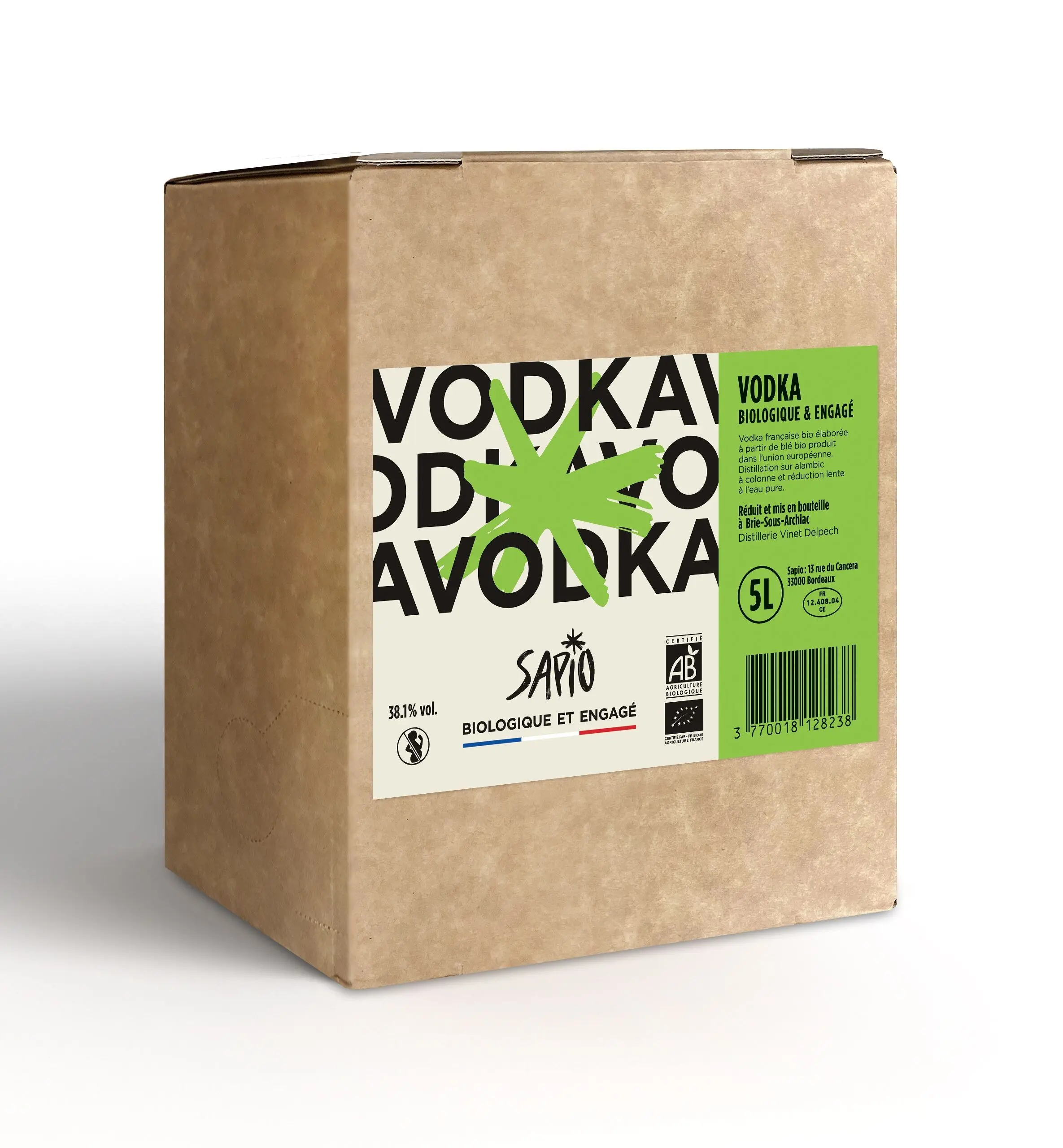 Französischer Bio-Wodka – Bag-in-Box – 5 l