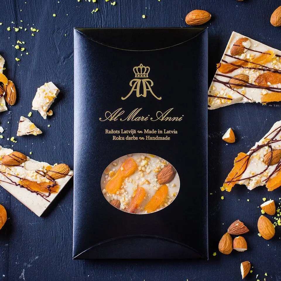 Dried Apricots, Roasted Almonds, Lemon Zest White Chocolate Bar