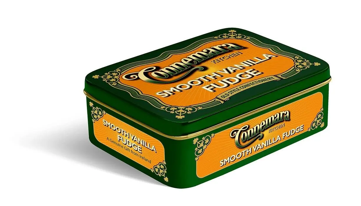 Tin of smooth Vanilla fudge