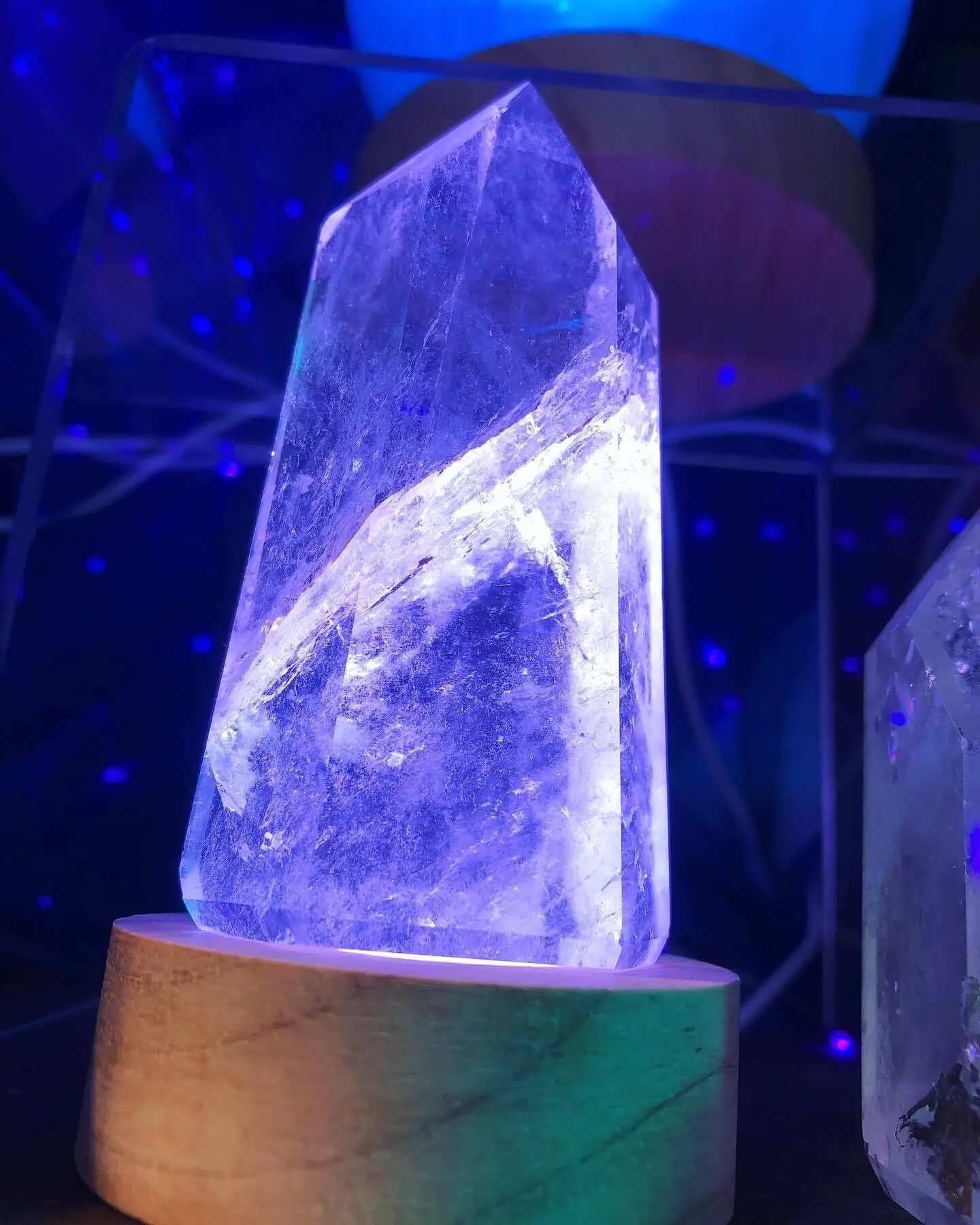 USB-magische Altarlampe, Quarzkristallspitze, Größe M