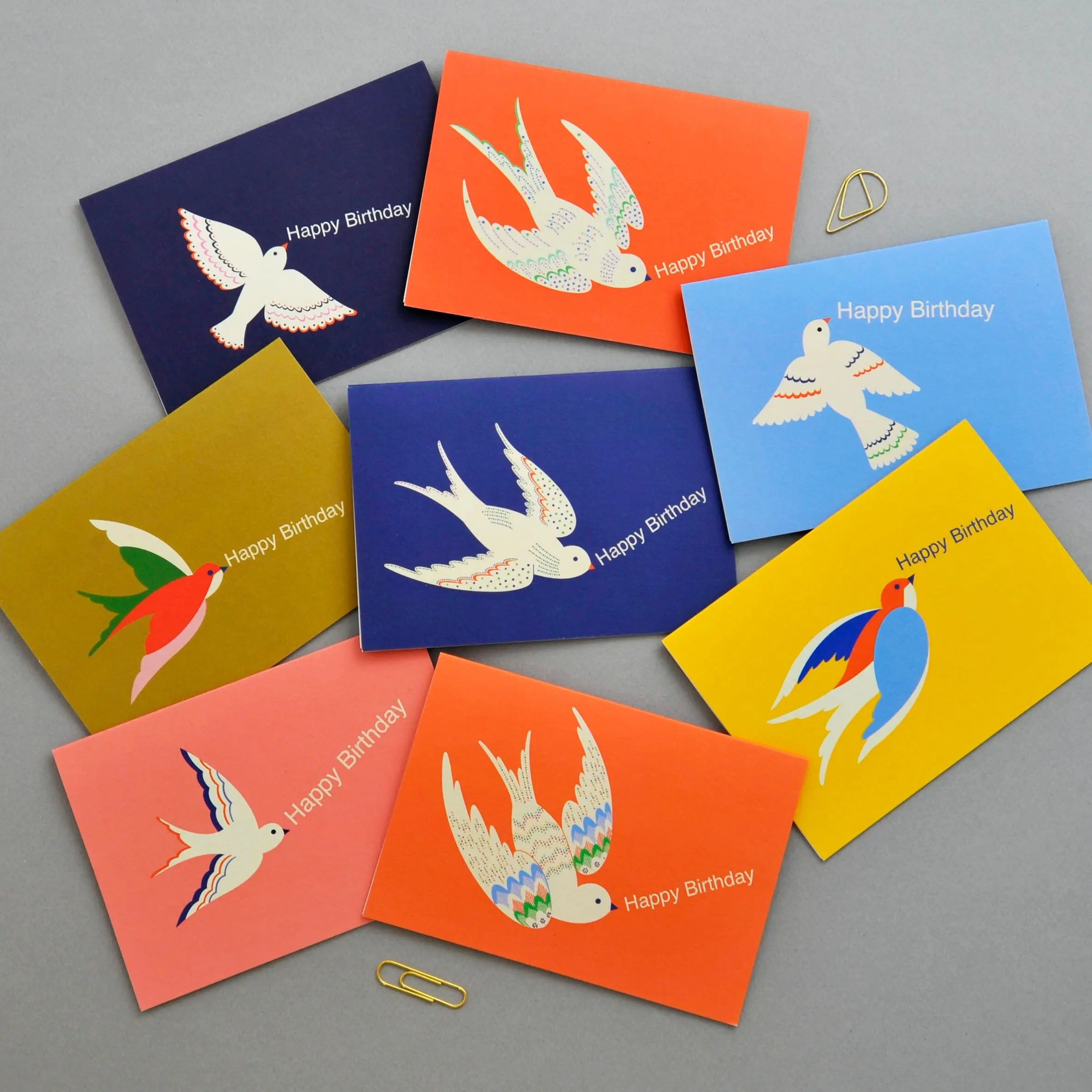 Geschenkset „Happy Birthday Bird“-Notizkarten
