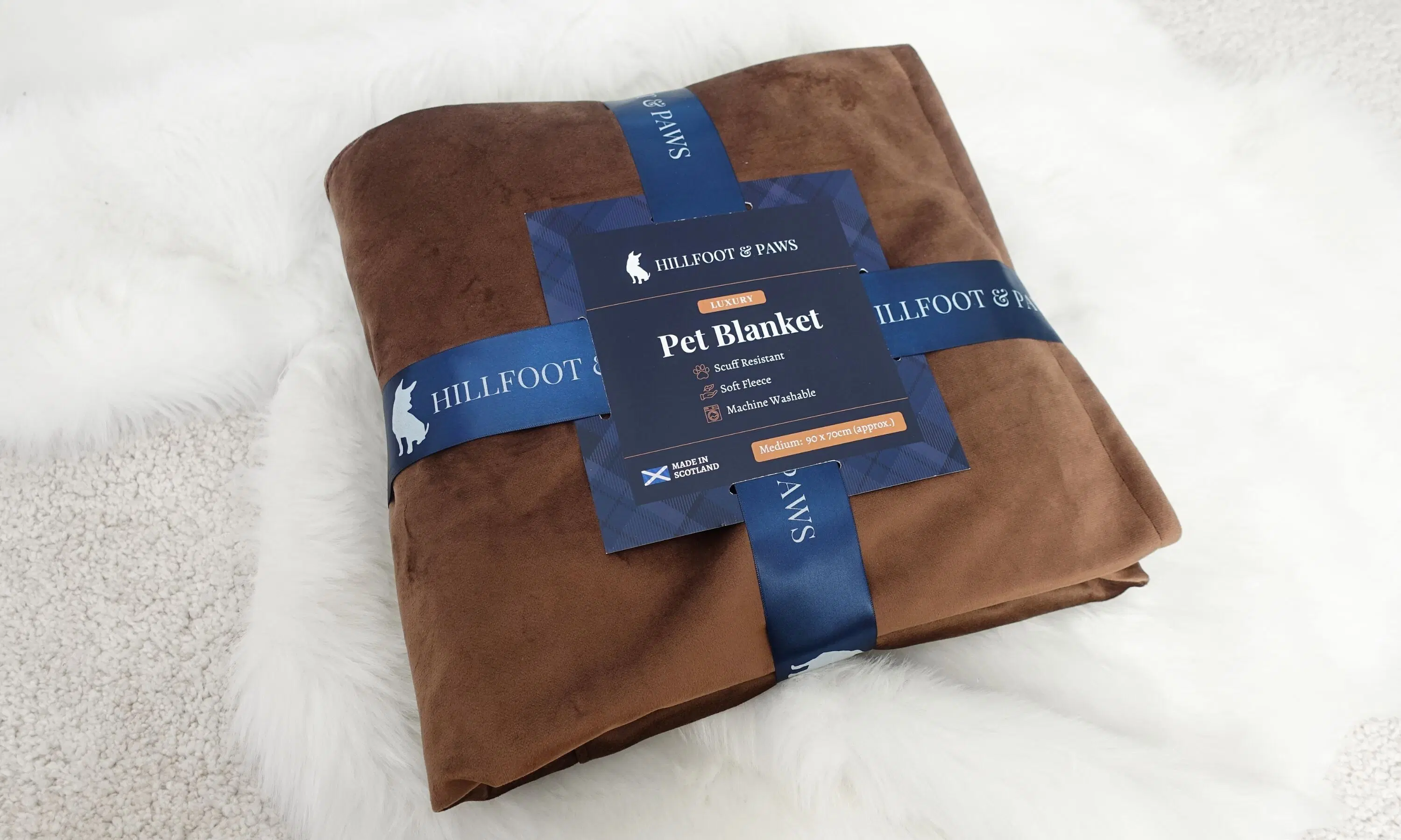 Handmade Hillfoot & Paws Luxury Dog Blanket - Brown