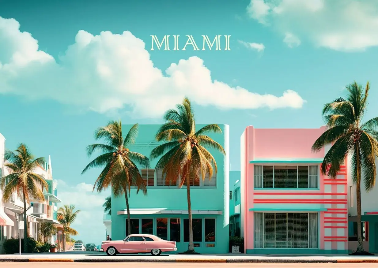 POSTER 50cmx70cm: MIAMI CAR