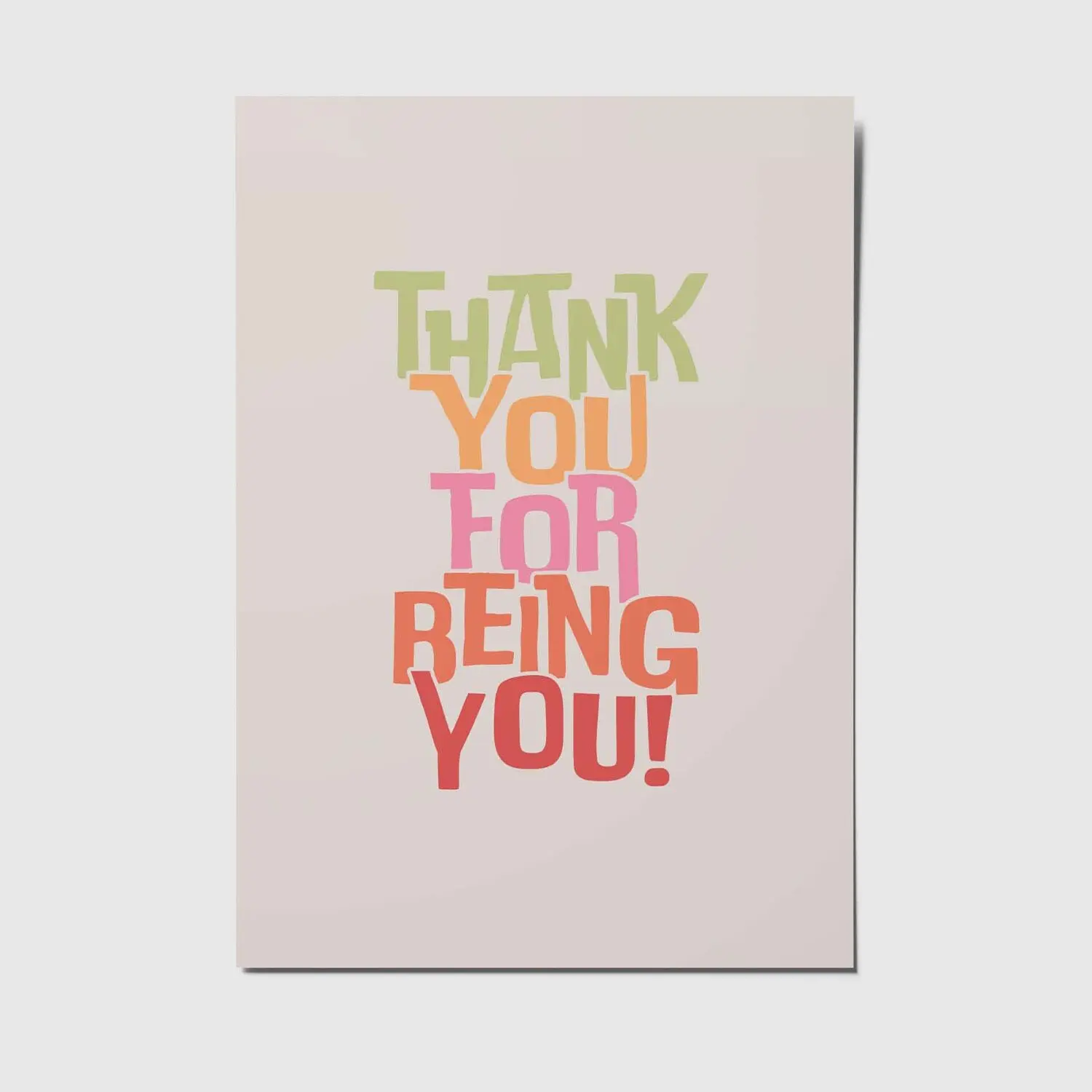 Thank you for being you - A6 postcard