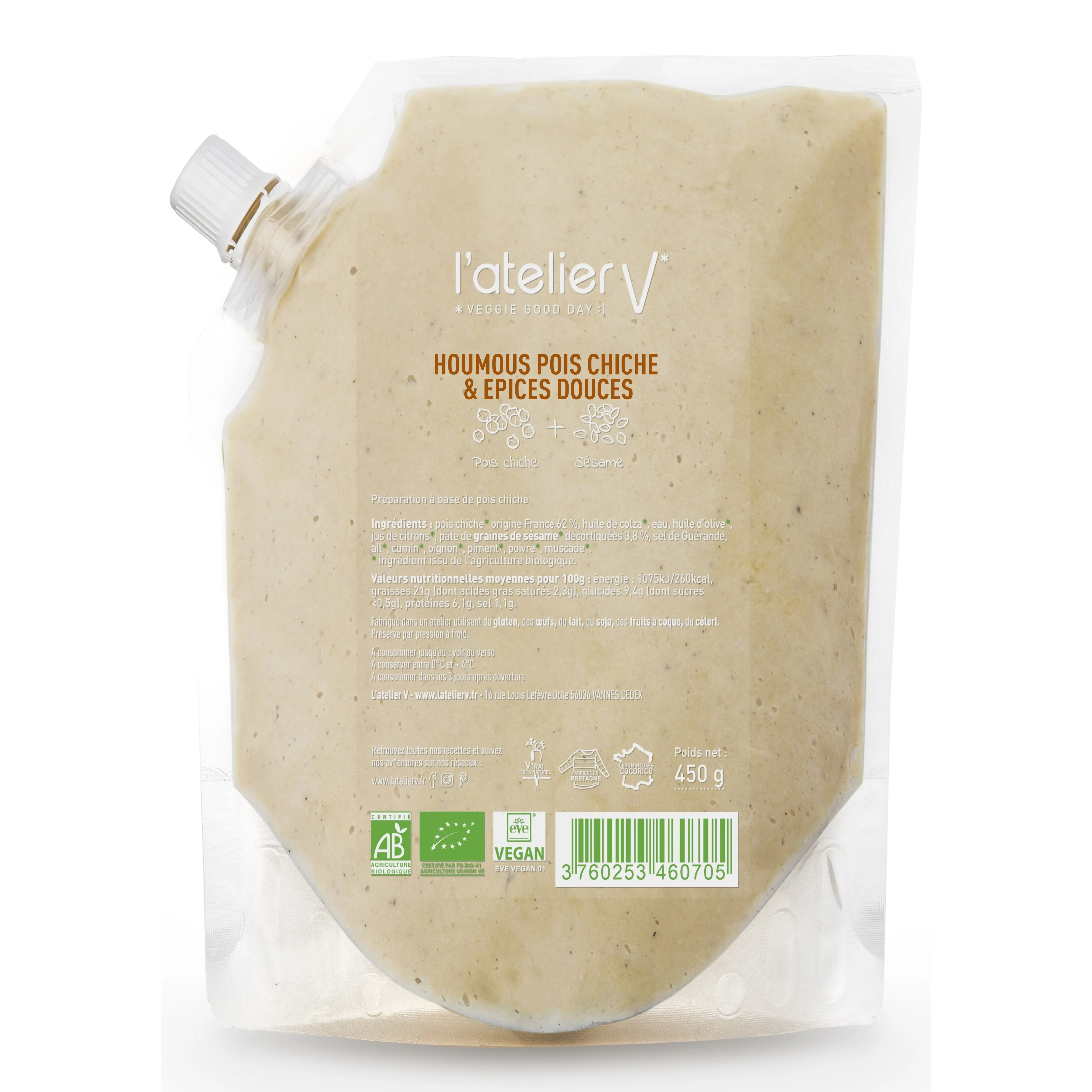 Chickpea hummus with mild spices - 750g