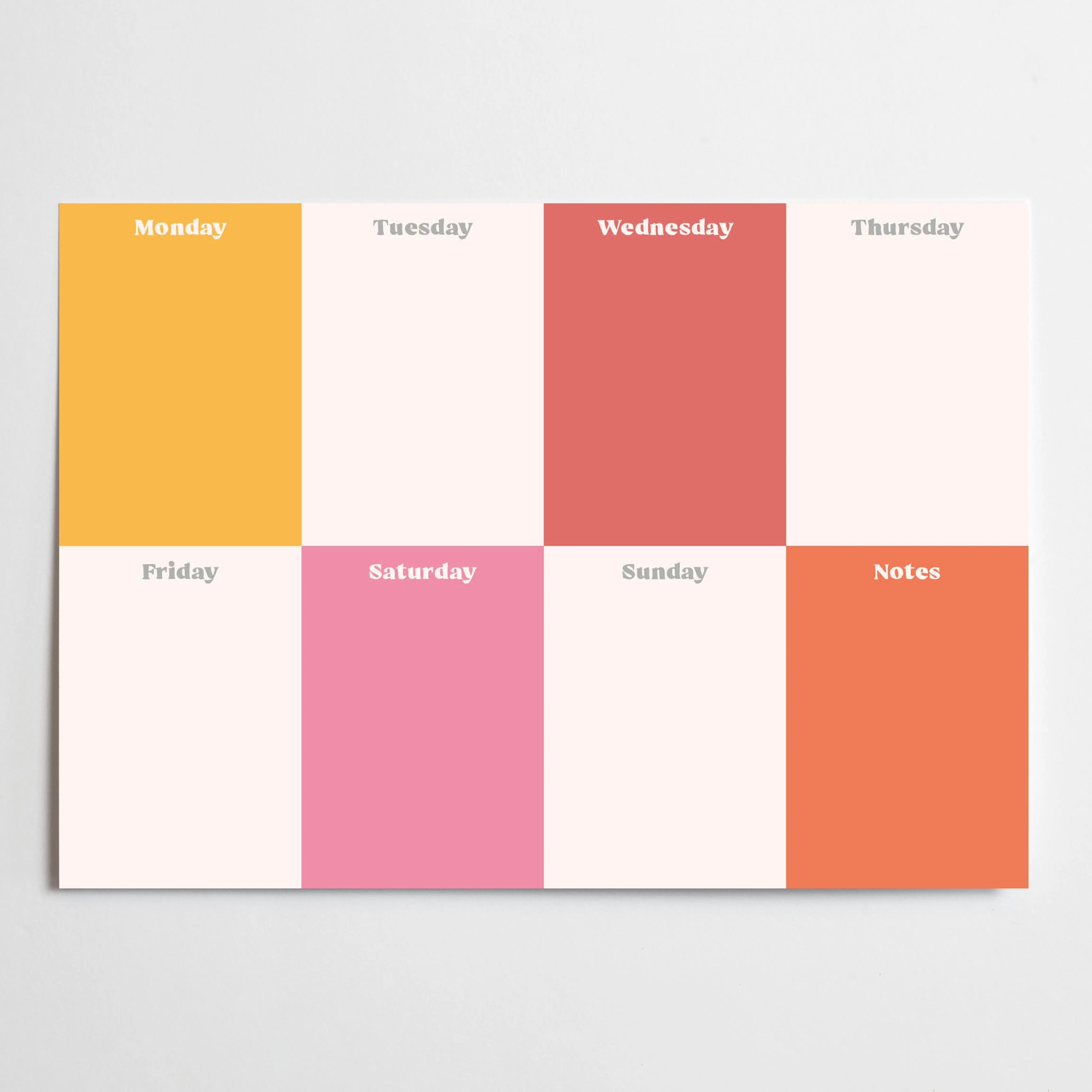 Color blocks - A4 weekly planner