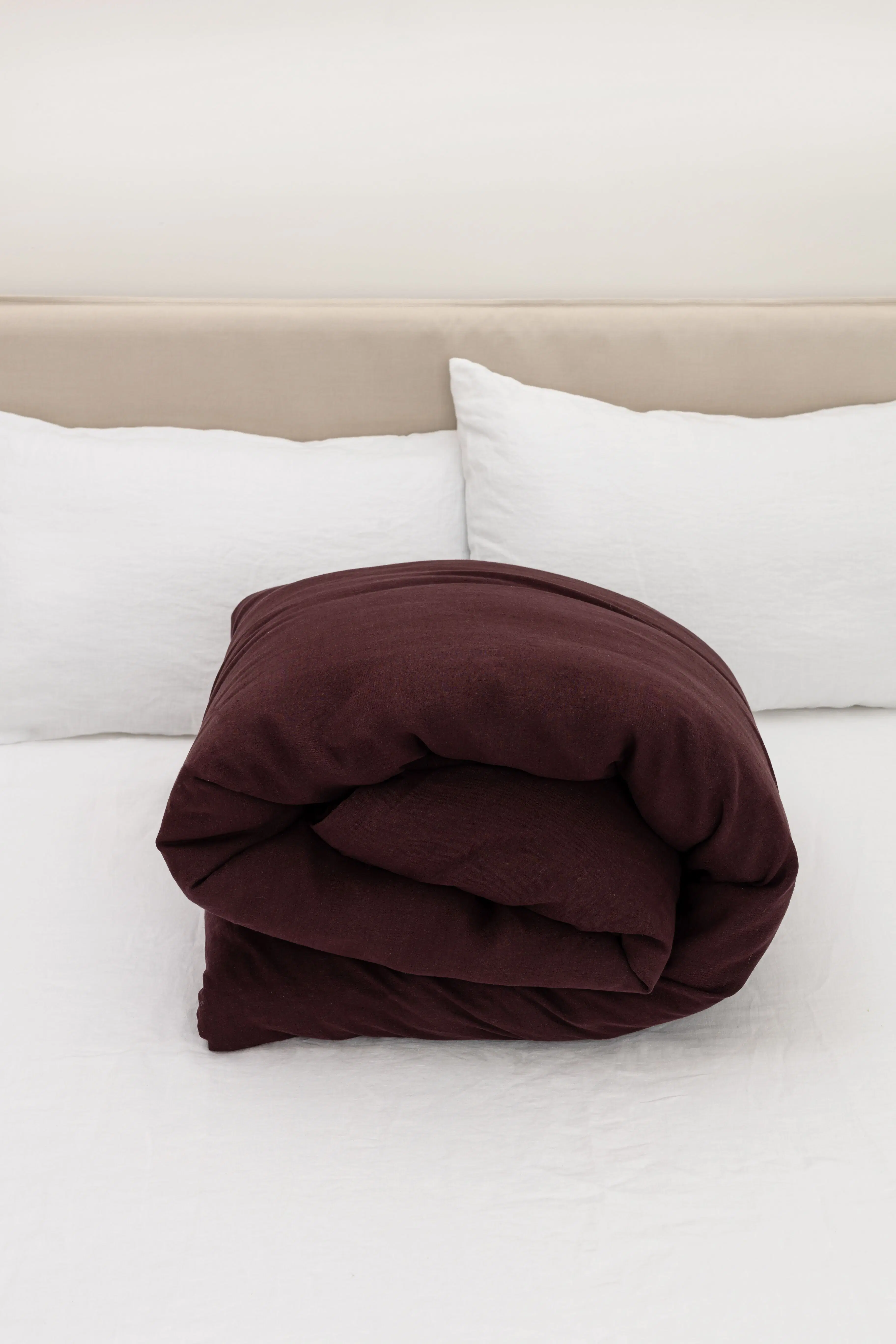 Deep Purple Linen Duvet Cover