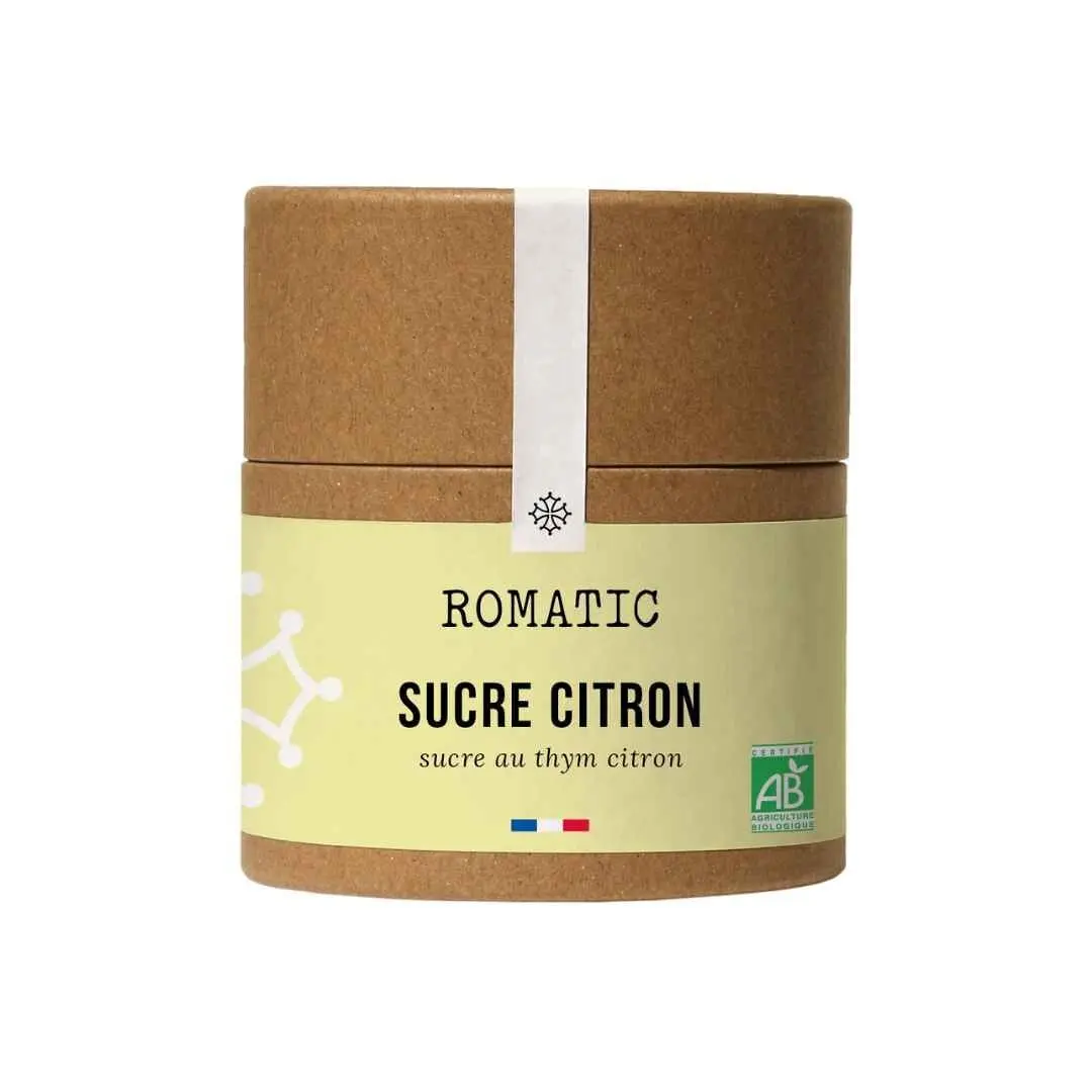 LEMON SUGAR - Organic Lemon Thyme flavored sugar - 125 g