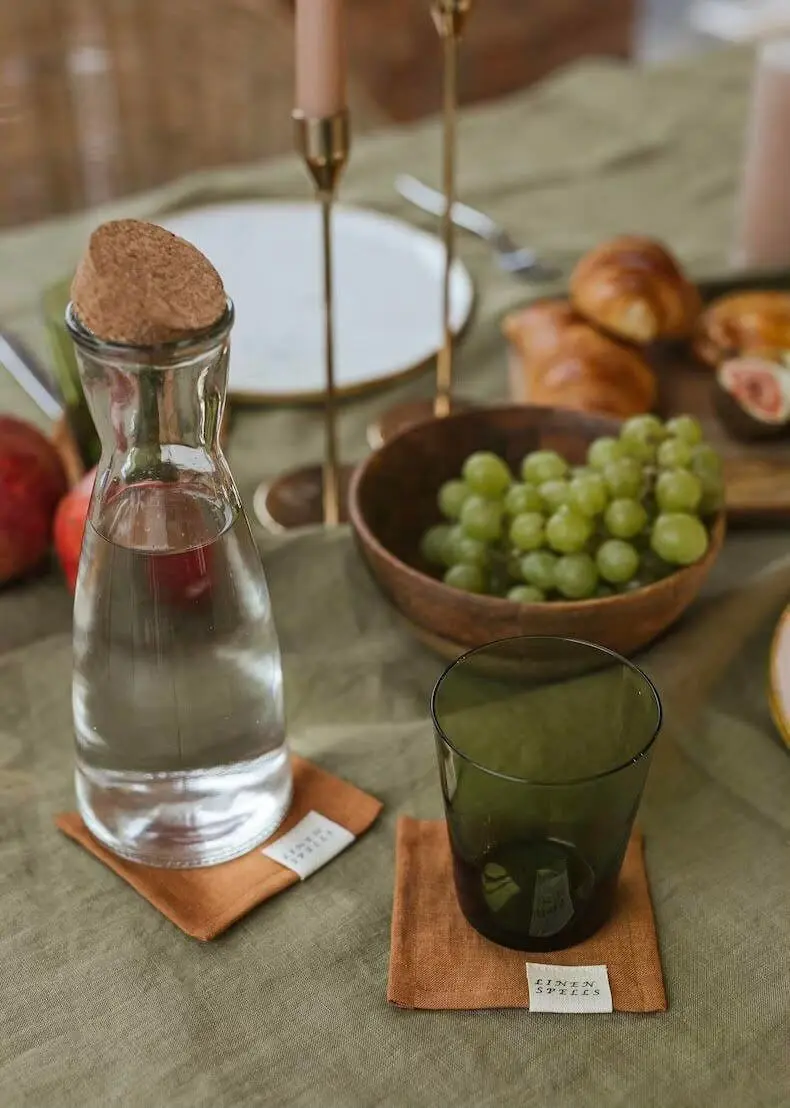 Cinnamon linen coaster set of 4