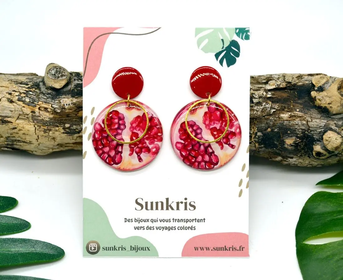 "Exotic Pomegranate" Earrings