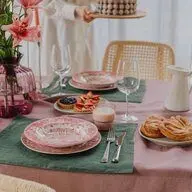 Forest Green linen placemat