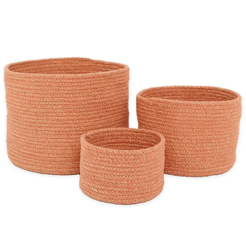 Cestini portaoggetti in corda di cotone, set di 3 cestini ILSE AMBRE