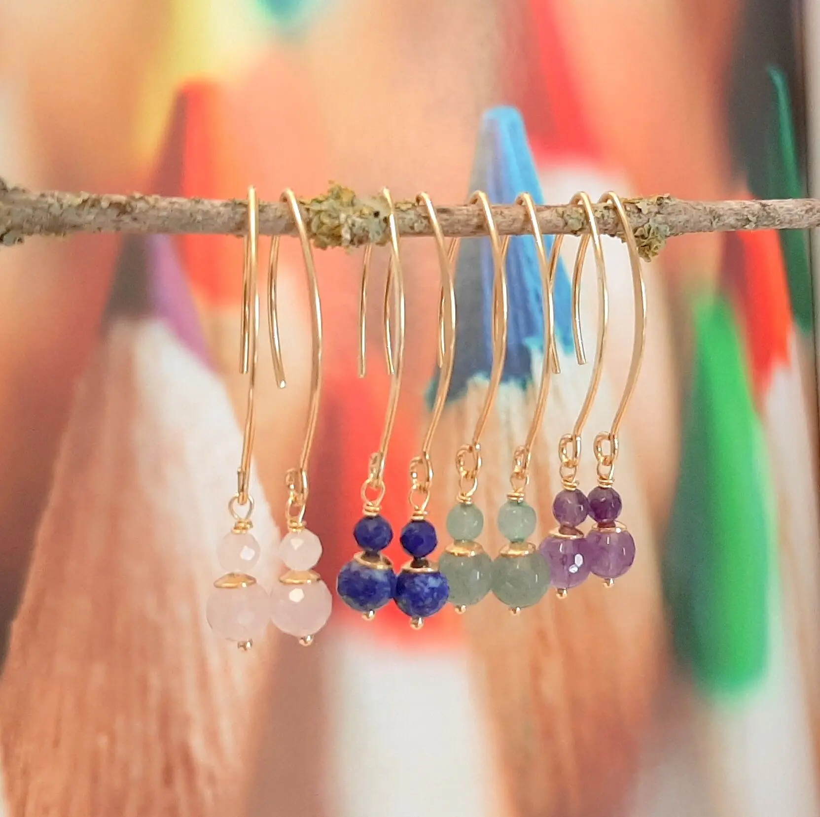 Bonita Natural Stone and 925 Silver Earrings