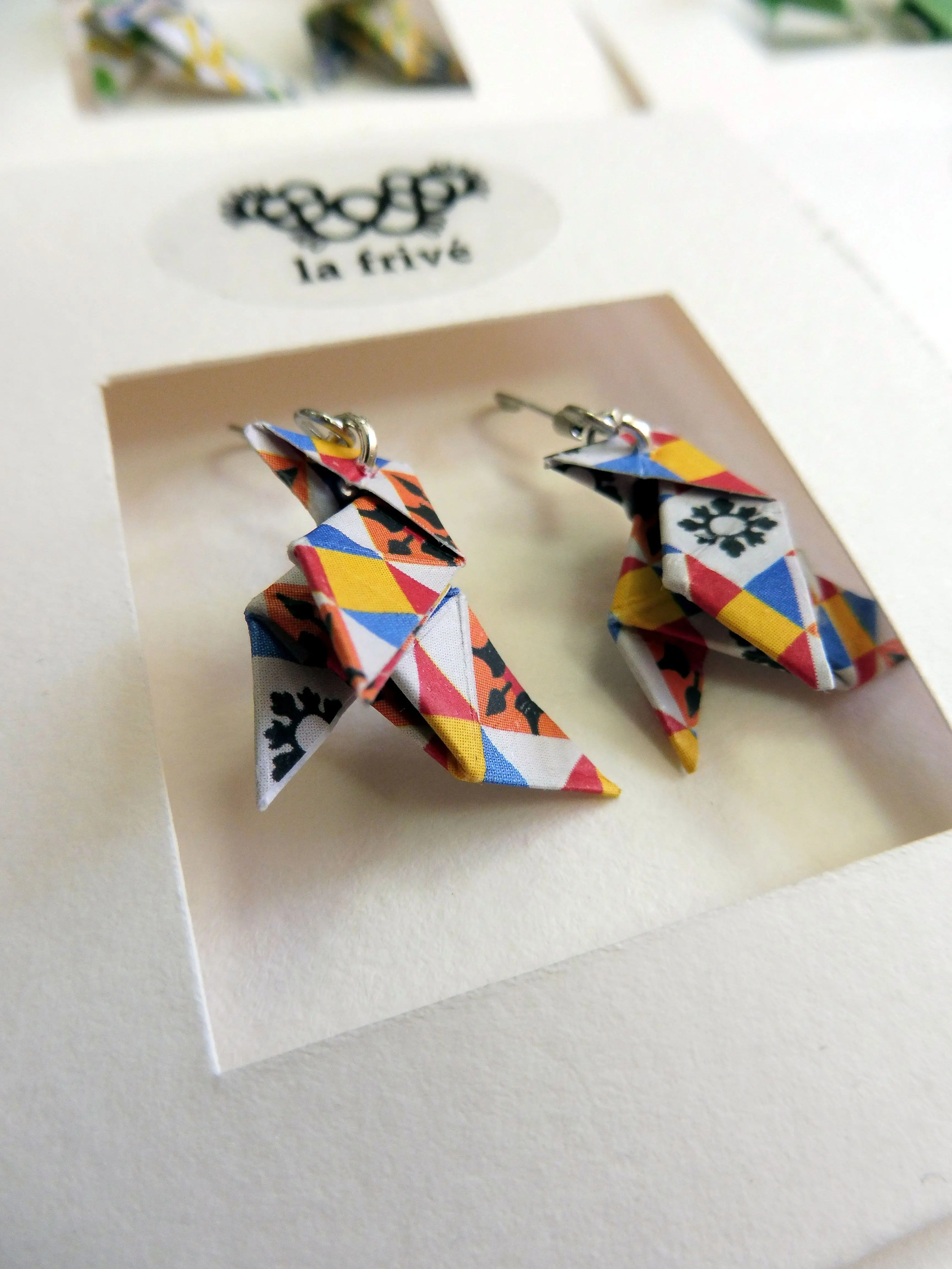 Origami bow earrings