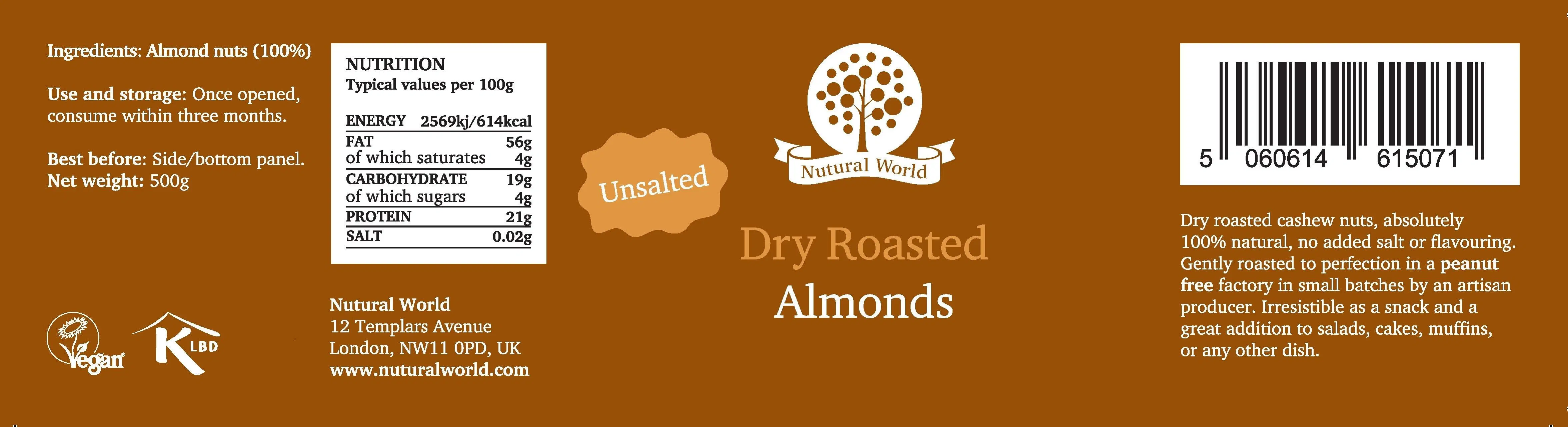 Dry Roasted Whole Almonds