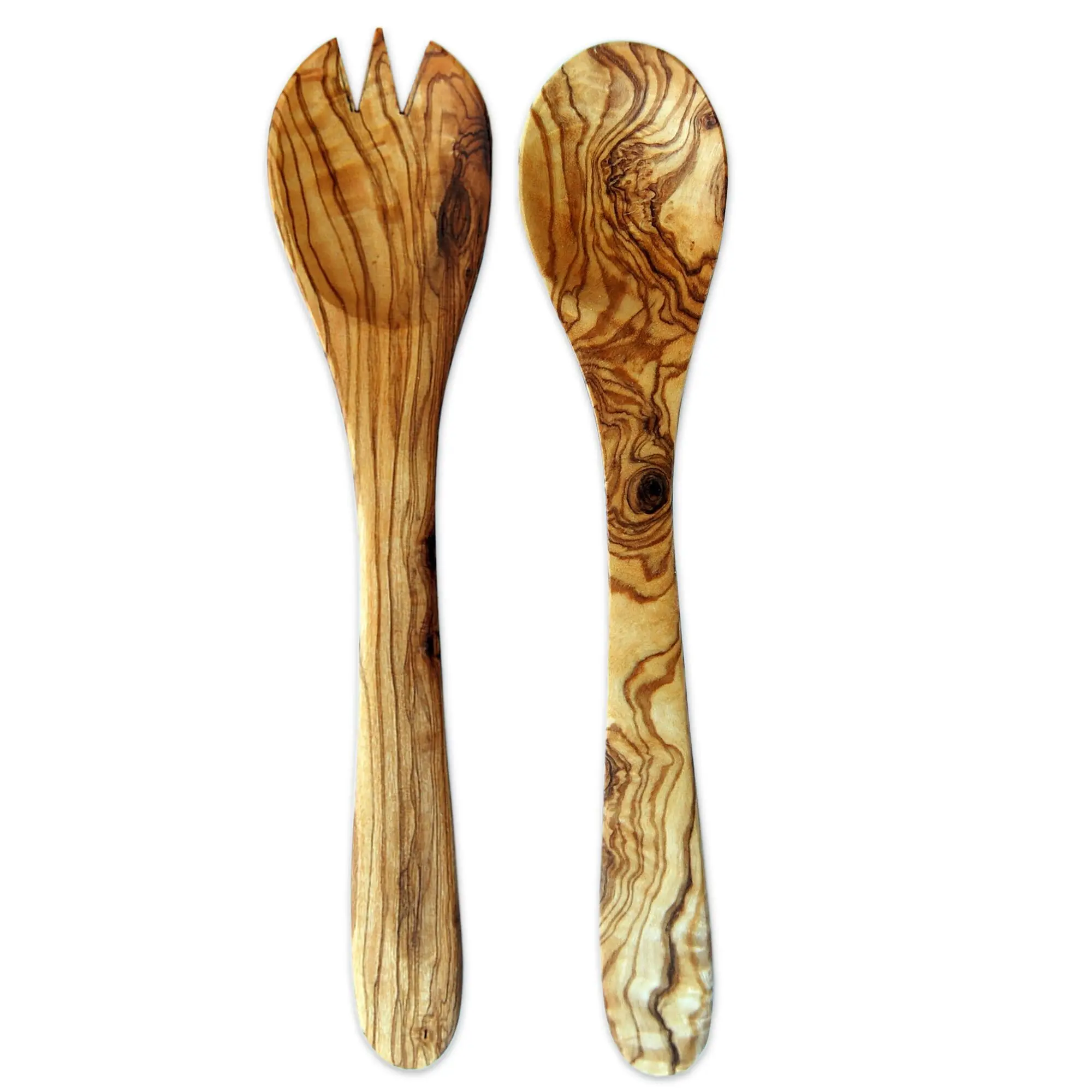 Set of 100 olive wood salad servers, 30 cm