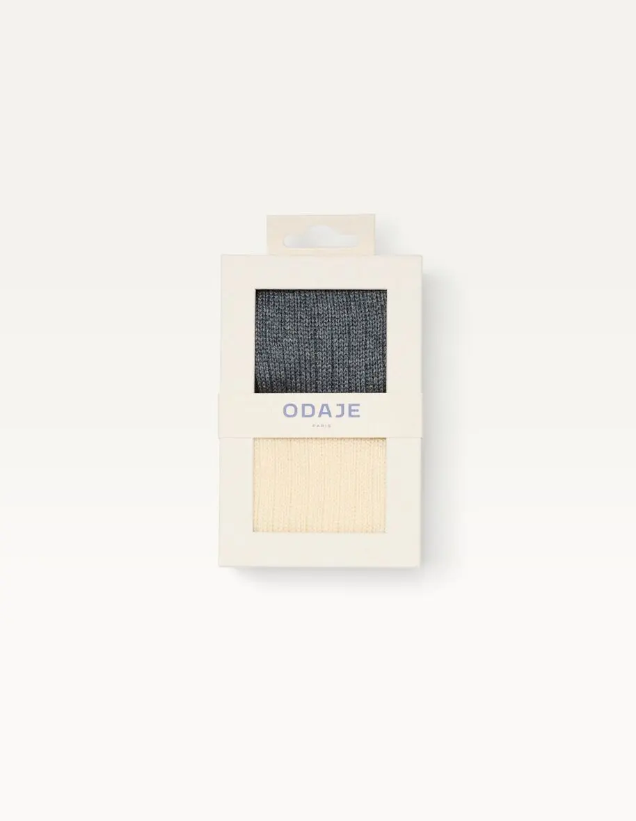 Dicke Socken – Ecru-Grau