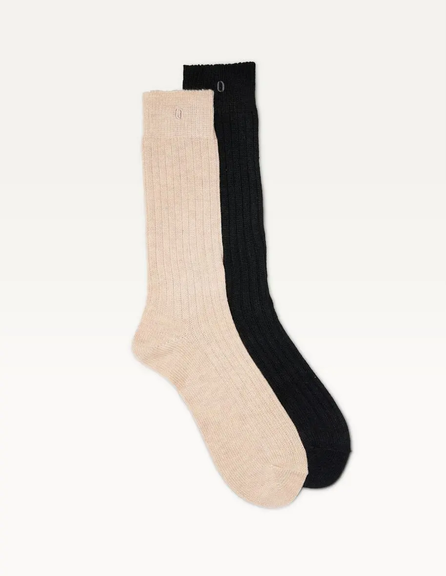 Dicke Socken - Schwarzbeige