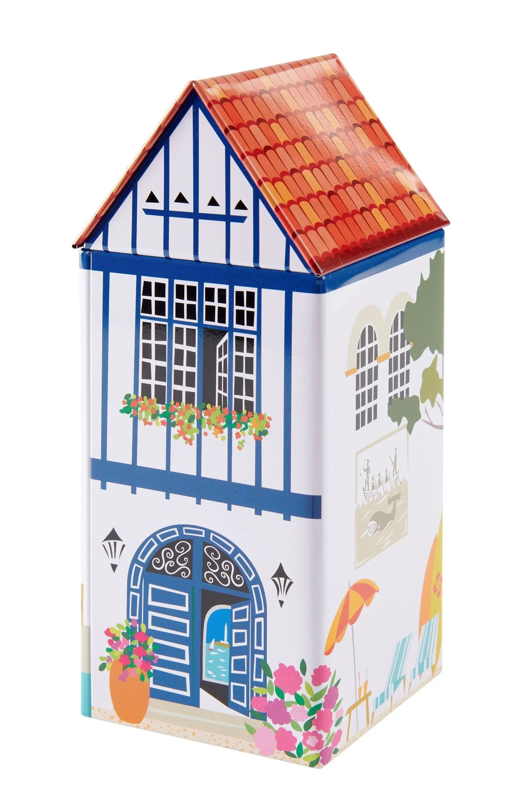 Antton chocolatier Basque house empty blue metal box