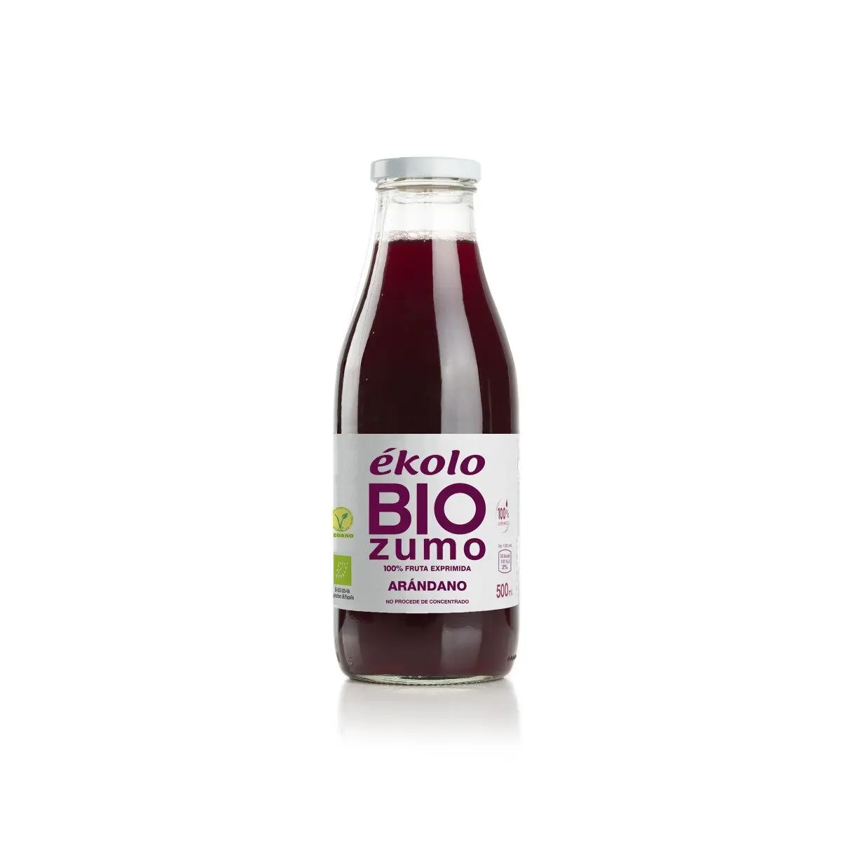 Jus de MYRTILLE biologique 100 % pressé, 6 pcs. x 500 ml.