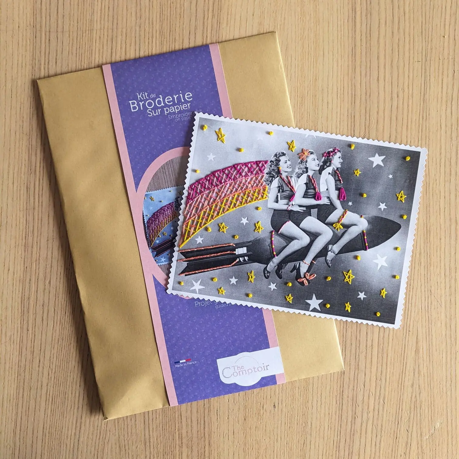 Rocket Ladies - paper embroidery kit