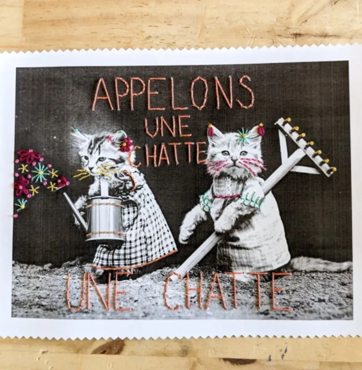 Let's Call a Pussy - Paper Embroidery Kit