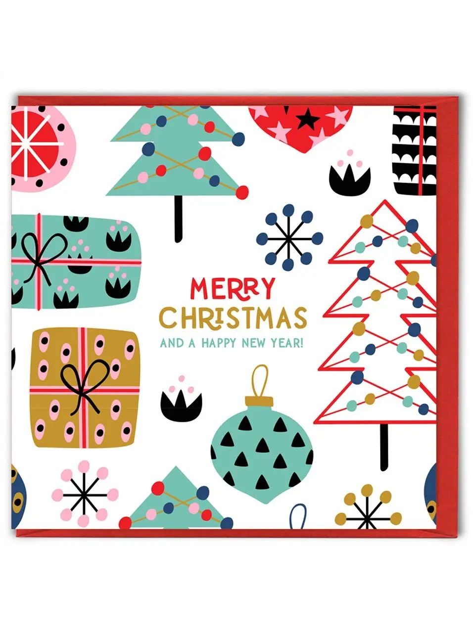 Funny Christmas Card - Merry Christmas White Pattern