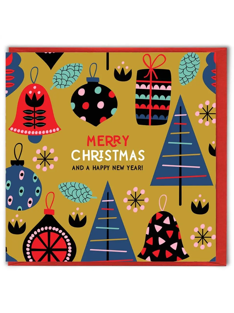 Funny Christmas Card - Merry Christmas Gold Pattern