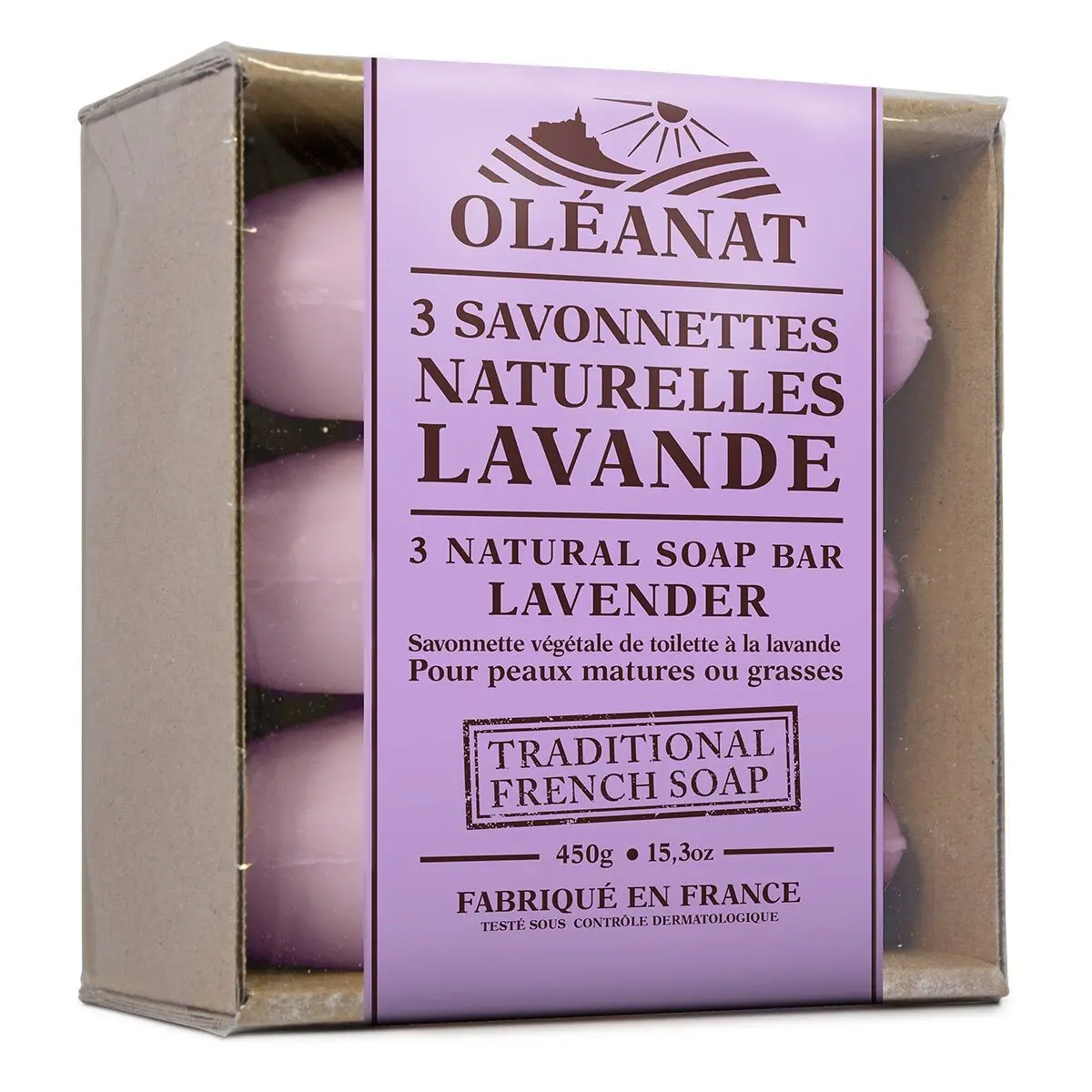 TRIO NATÜRLICHER LAVENDELSEIFE 150G OLEANAT