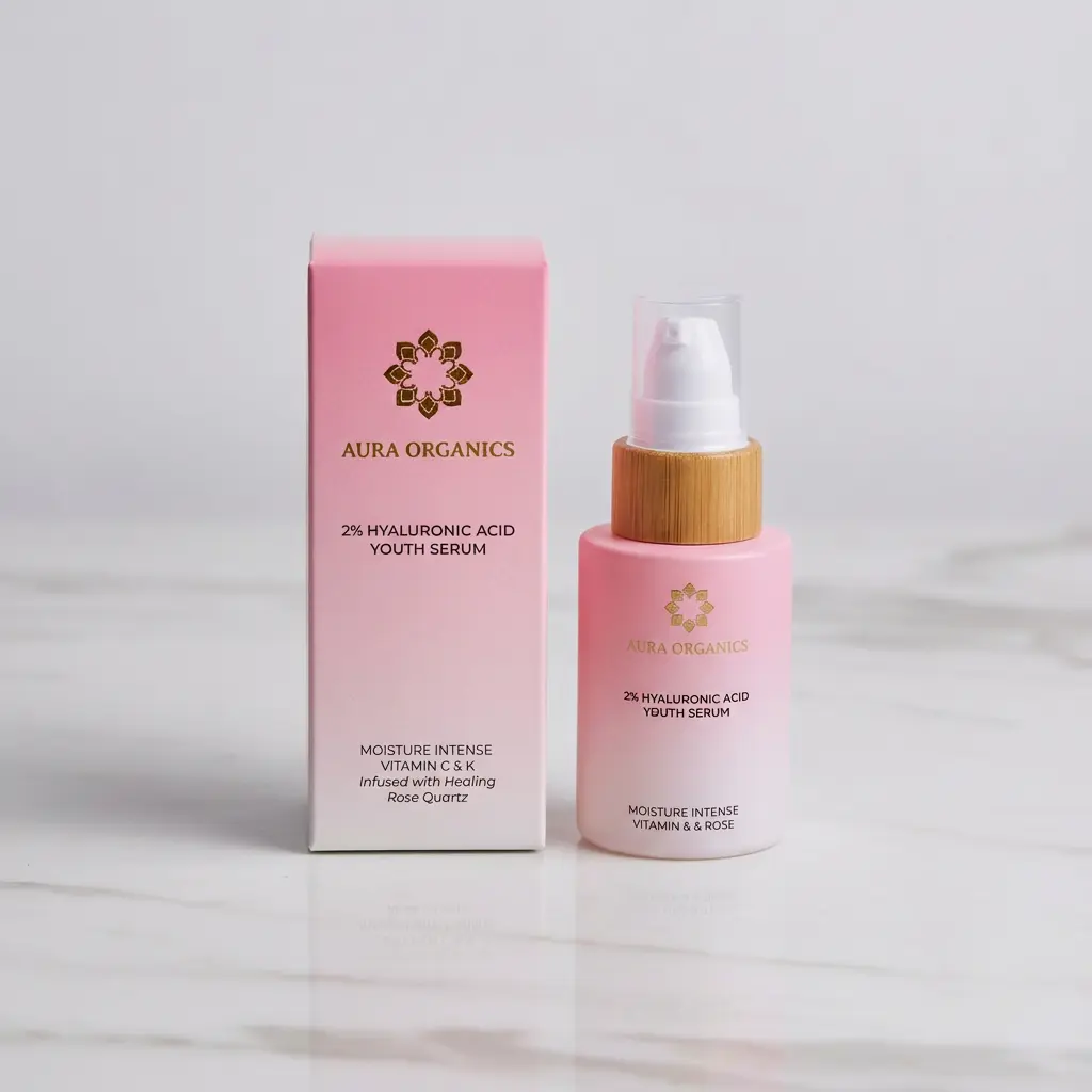 Rose Quartz Hyaluronic Acid Serum – Hydrating Vitamin C & K Anti-Ageing Serum