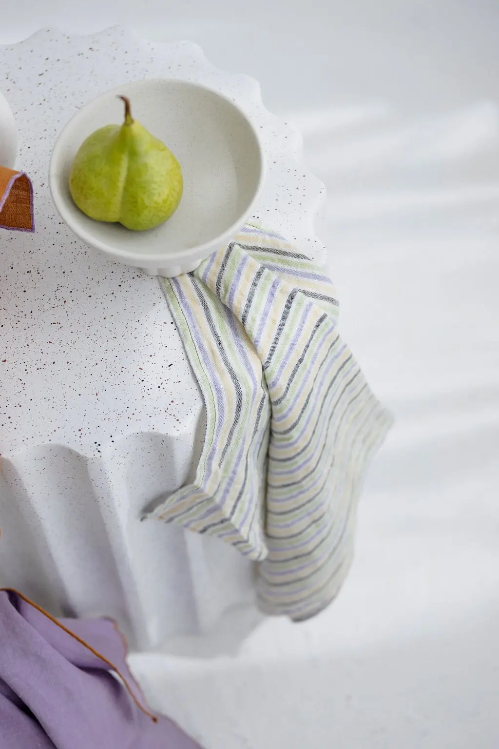 100% Linen Tea towel (dish towel) / Lilac striped