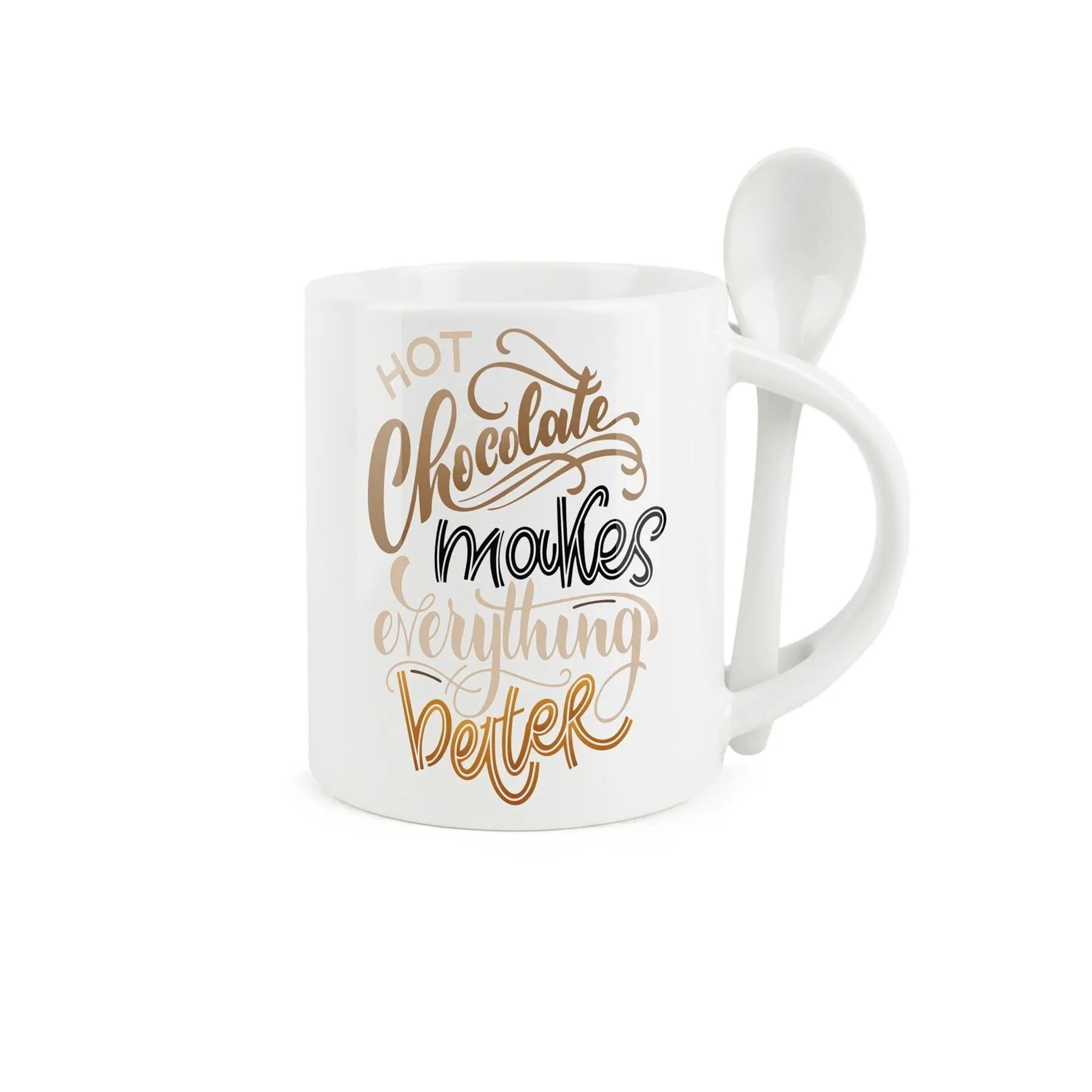 Chocolate  Makes Everything Better Mug & Spoon Set