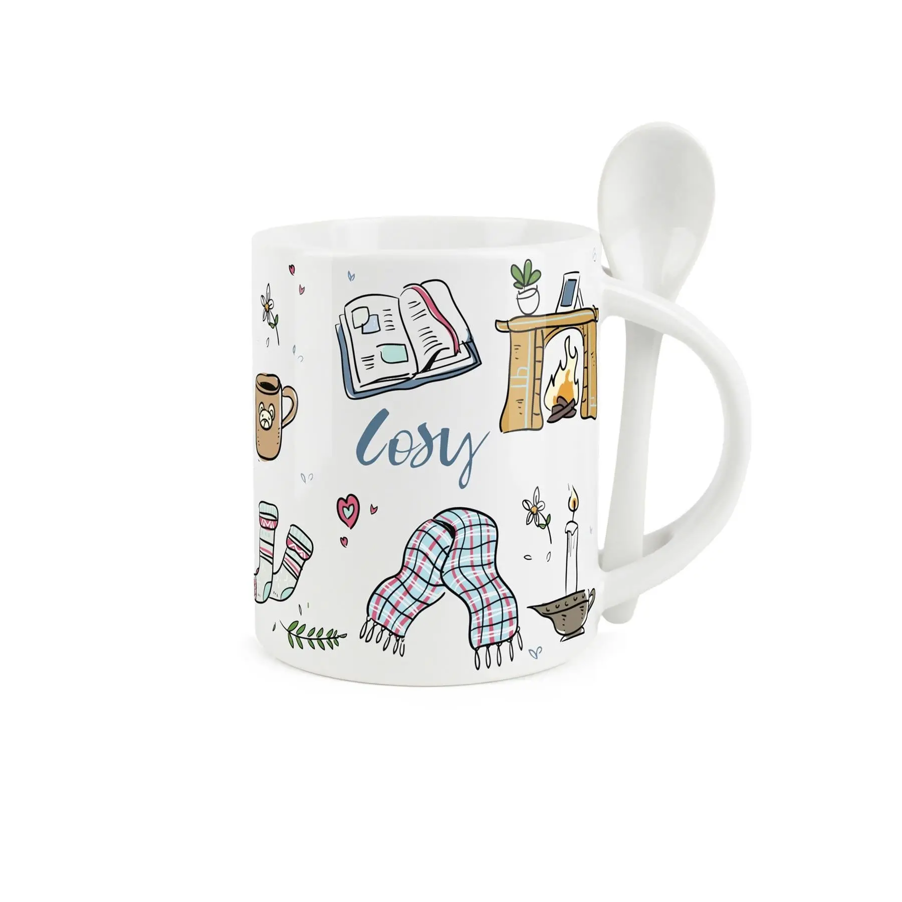 Cosy Hot Chocolate Mug & Spoon Set