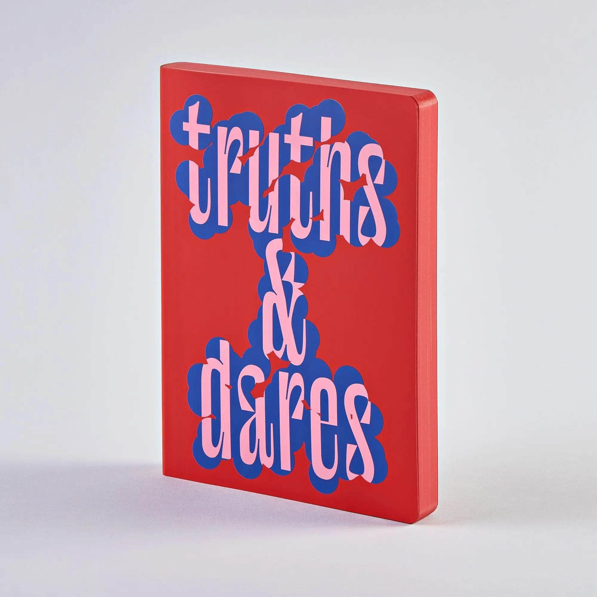 Truths & Dares - Graphic L | Notebook A5+ | Dotted Journal | 3.5mm dot grid | 256 numbered pages | 120g premium paper | recycled red leather | sustainably produced in Germany