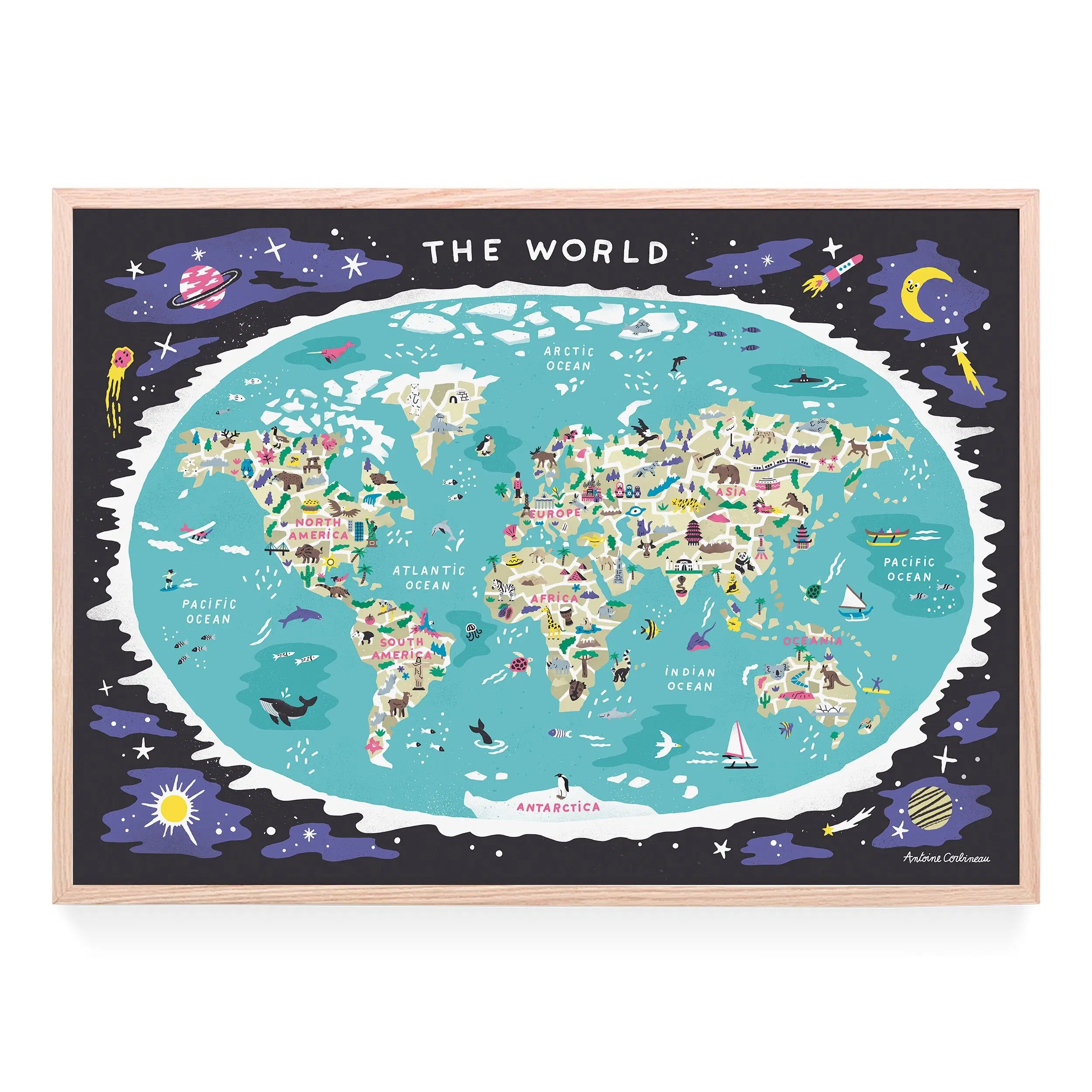 Poster - Map of the world by Antoine Corbineau
