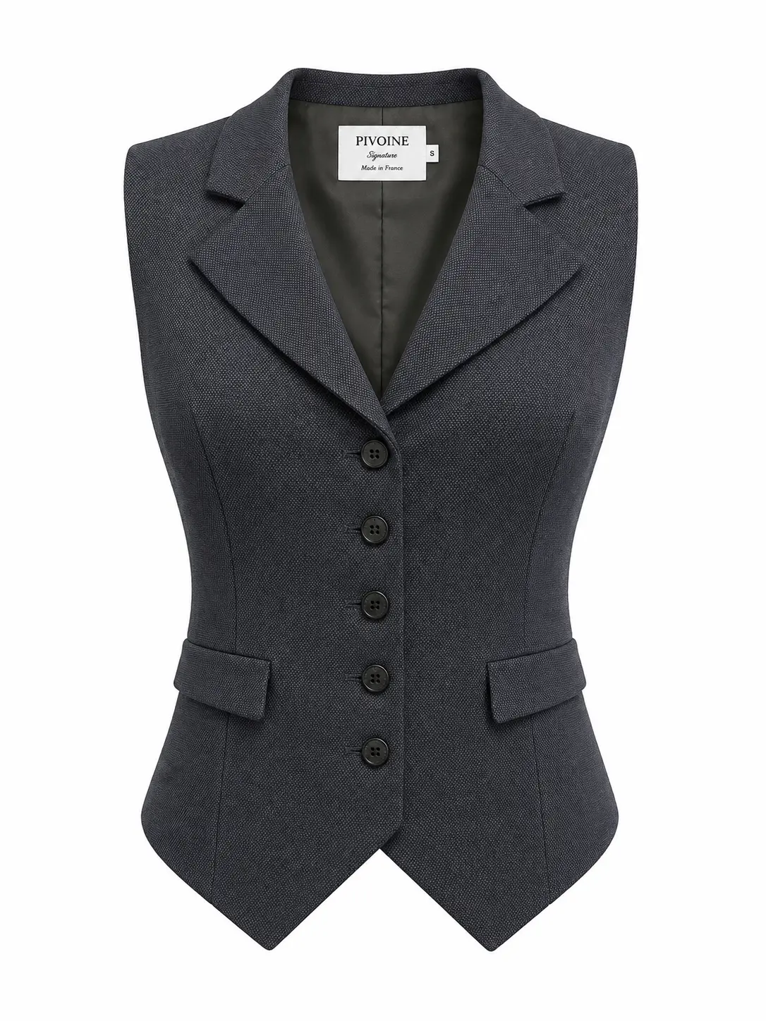 Veston Peaky Bleu texturé avec col