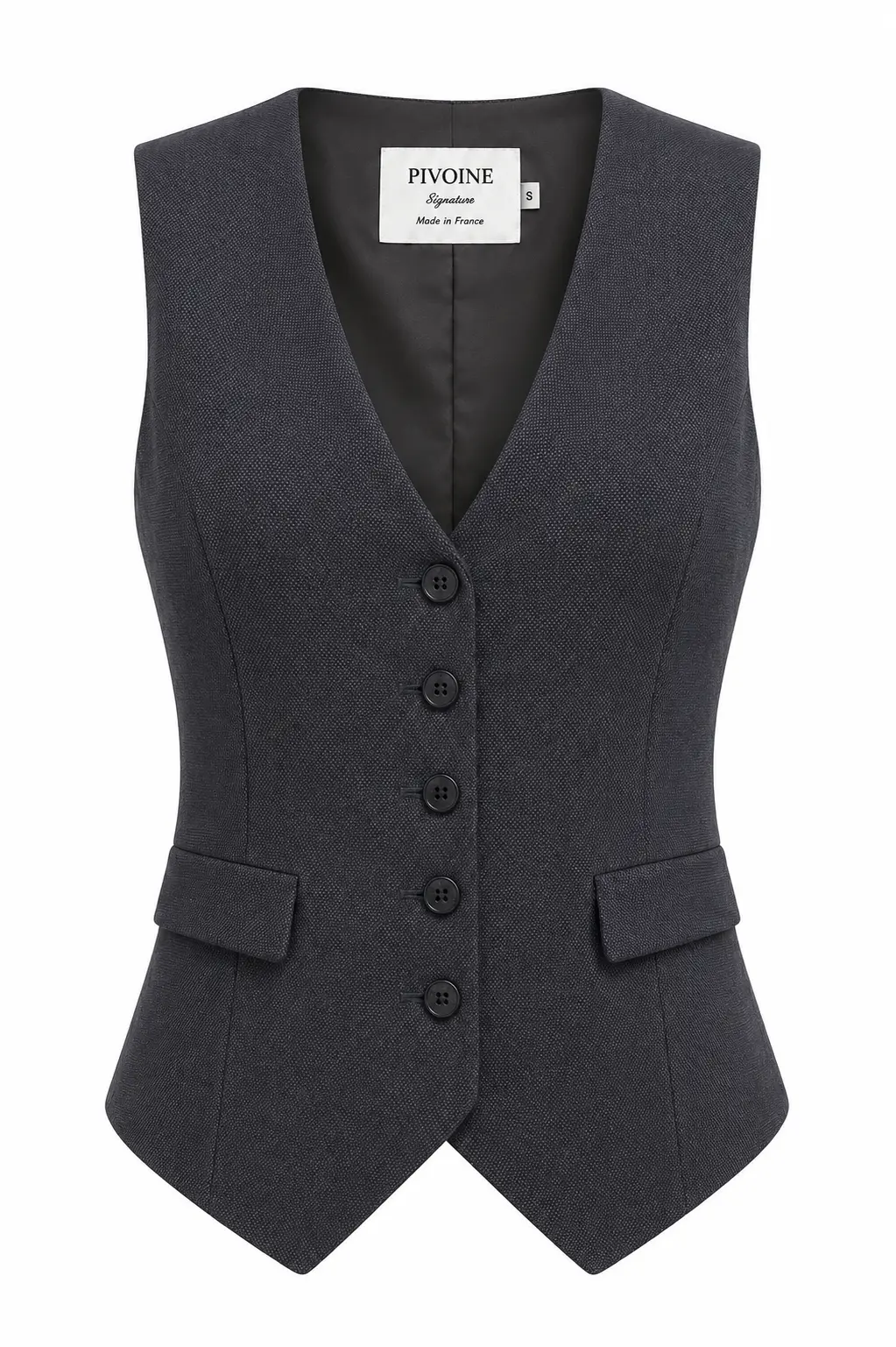 Veston Peaky Bleu texturé sans col