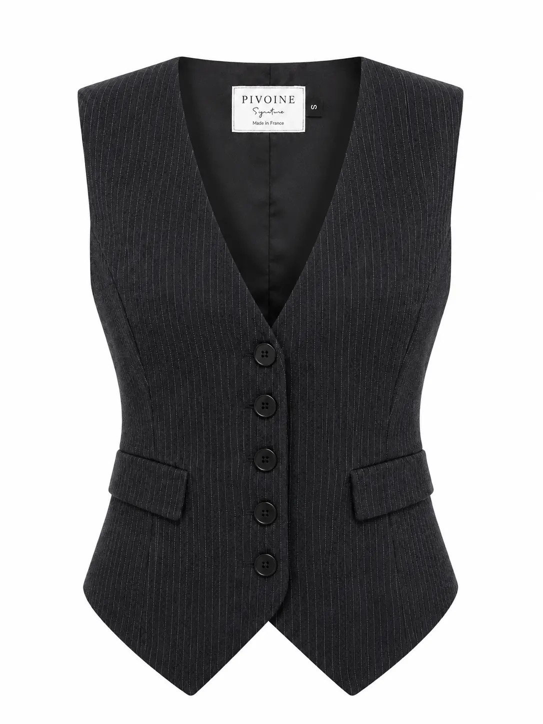 Veston Peaky Rayures grises sans col