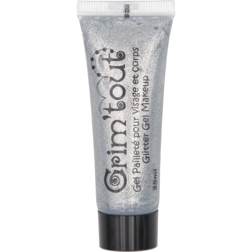 Glitter Gel for Party Makeup in 25 ml tube in Blister Pack - Silver