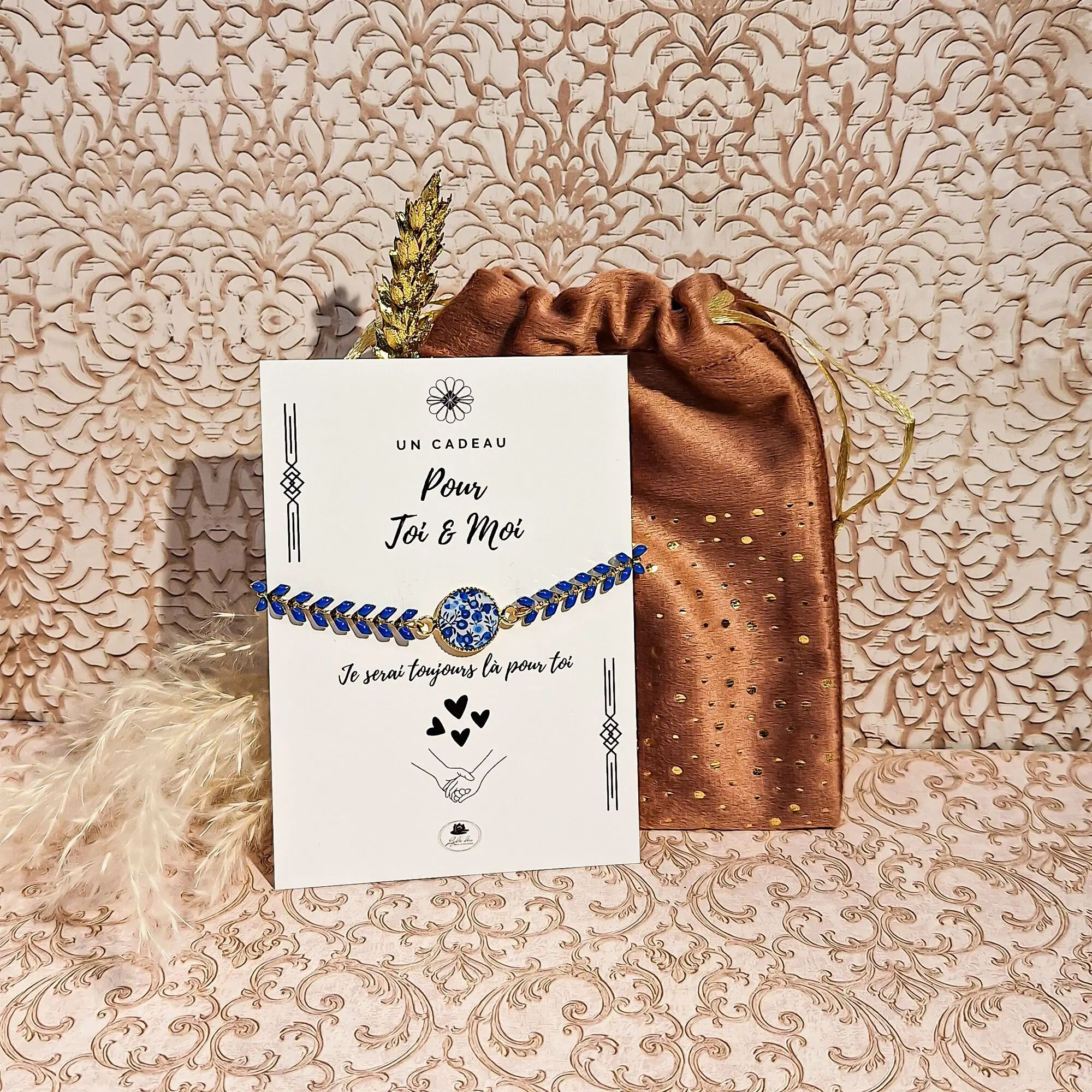 2 Art Deco Flower Duo Bracelets Adjustable Chain Mother's Day Mom Gift Christmas Gift Teacher
