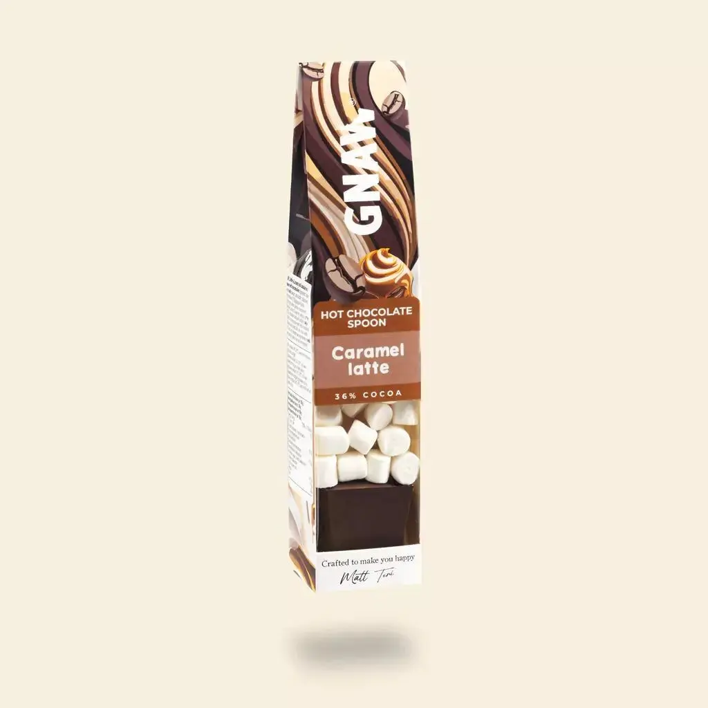 Caramel Latte - Coffee Hot Chocolate Spoon With Marshmallows