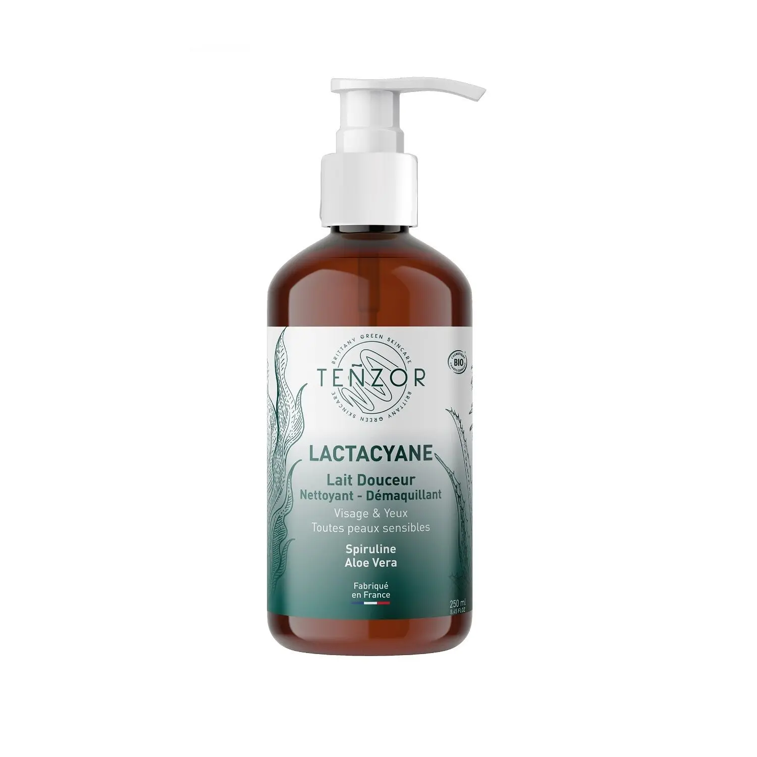 Latte detergente delicato LACTACYANE BIO (pompa da 250 ml) Spirulina francese