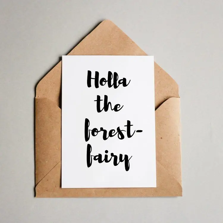 Postcard Holla the forest fairy