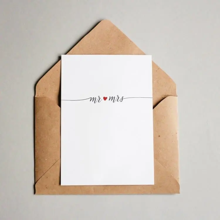 Postcard Mr & Mrs
