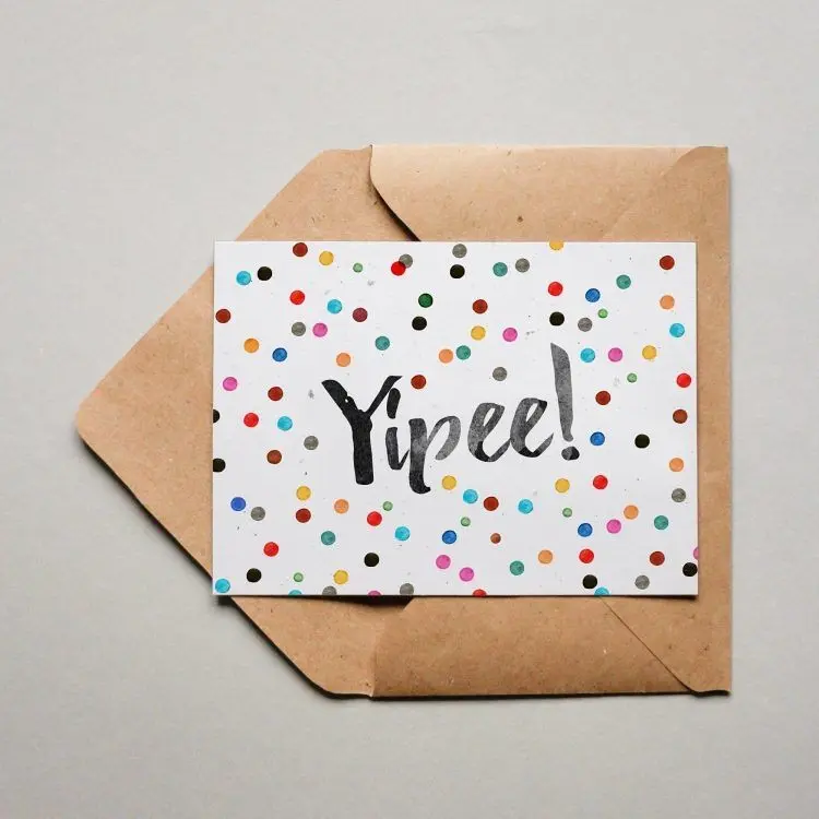 Postcard Polka Dot Yipee!