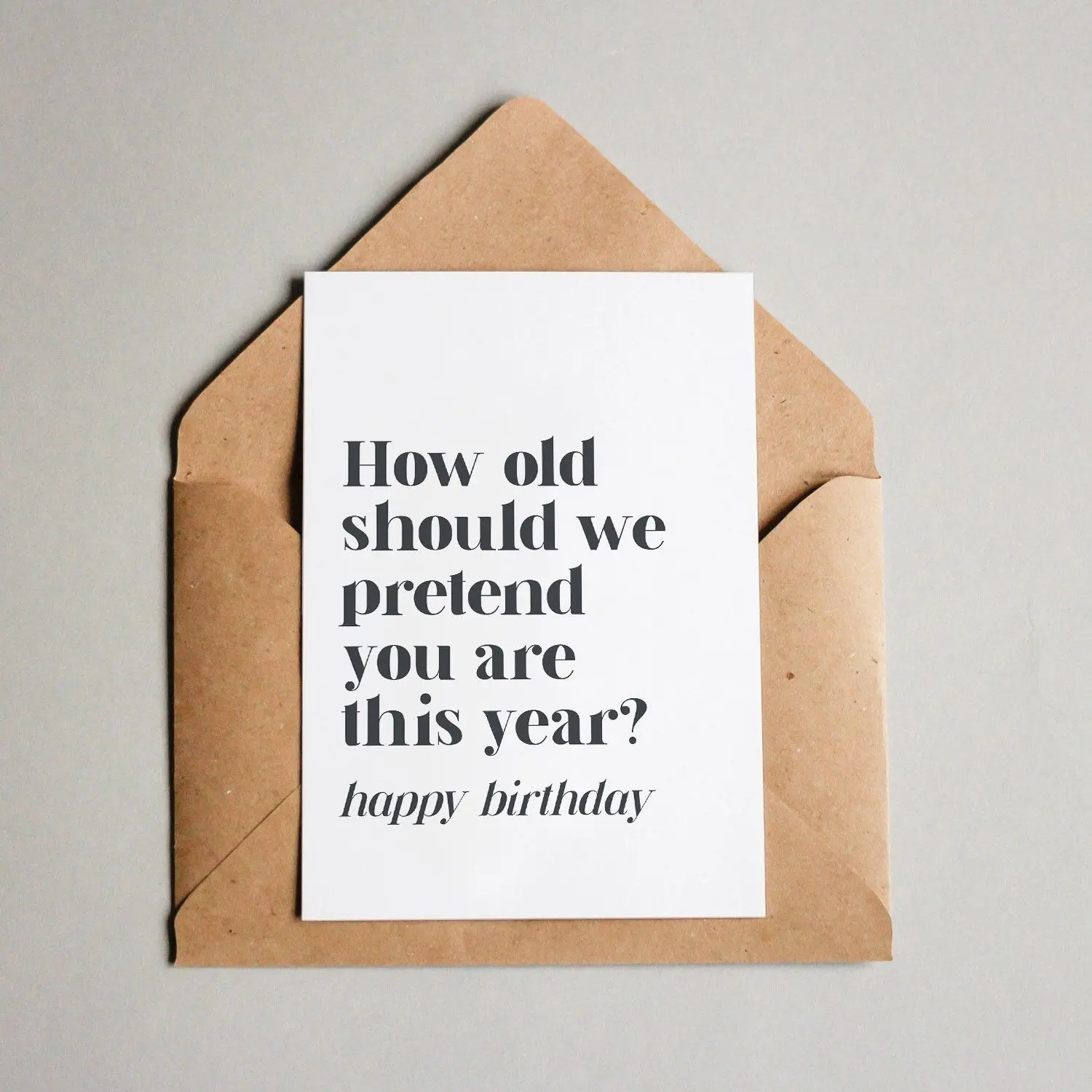 Postcard How old should we pretend you are this year? - Happy Birthday