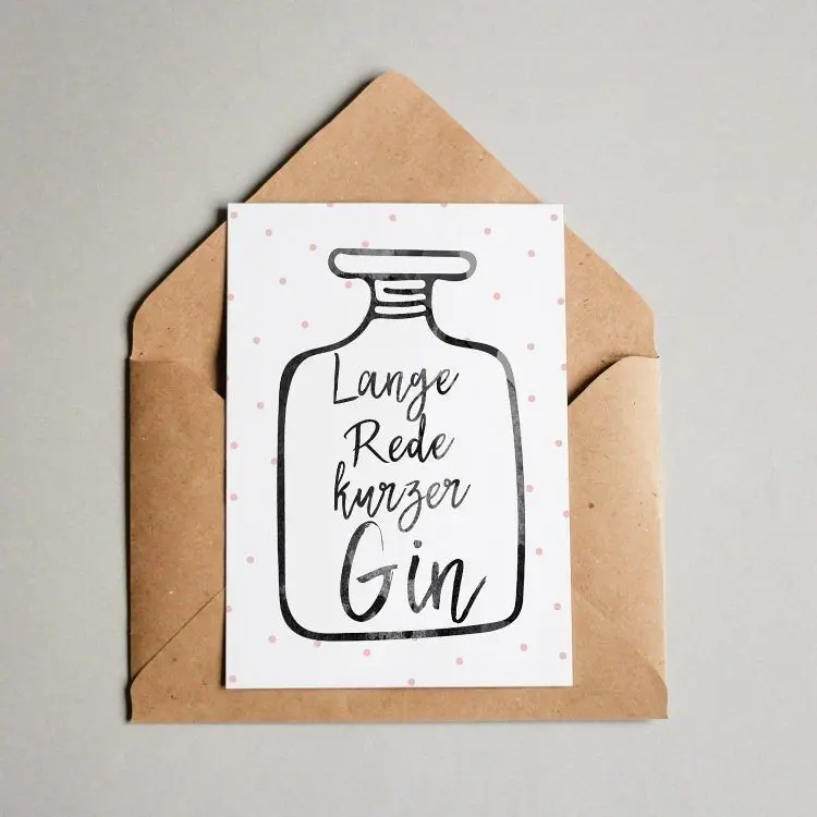 Postcard Long speech, short gin
